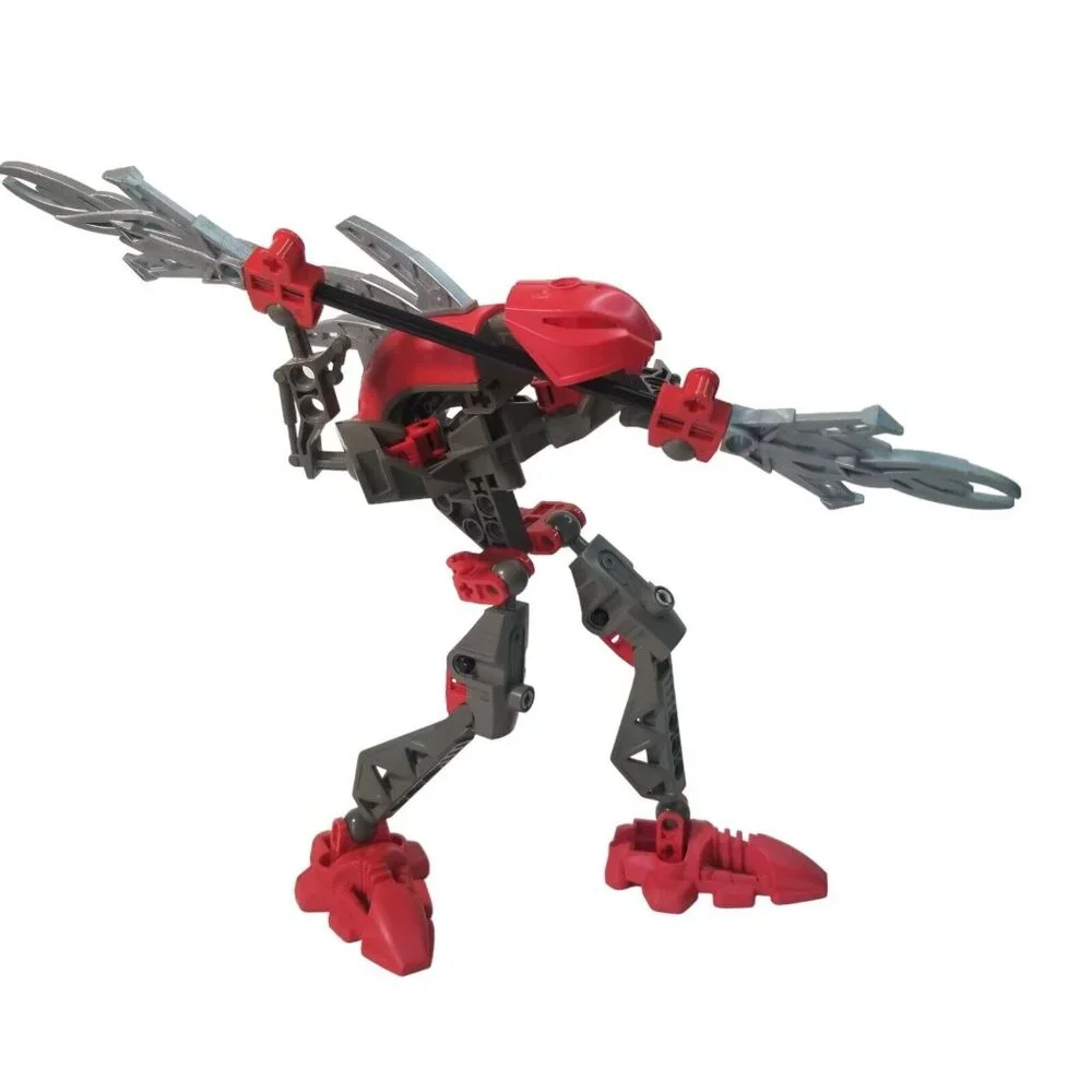 LEGO BIONICLE Rahkshi Turahk 8592 Red Gray Action Figure 2002 Lego Guy - Picture 2 of 6